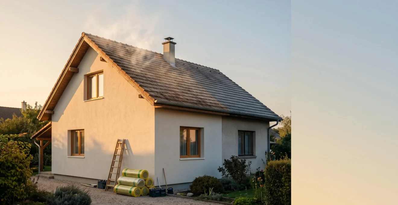 Façade d'une maison rénovée avec isolation thermique, symbolisant les travaux financés par MaPrimeRénov'