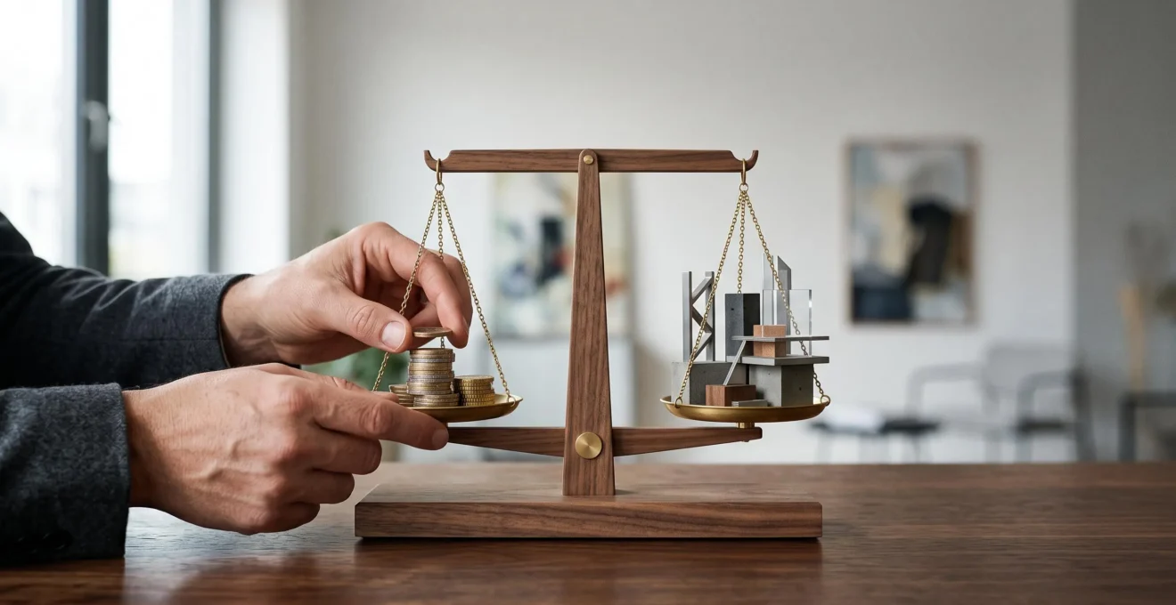 Photographie editoriale symbolisant l'equilibre entre reduction d'impot et prise de risque dans l'investissement en FIP, FCPI et Girardin industriel