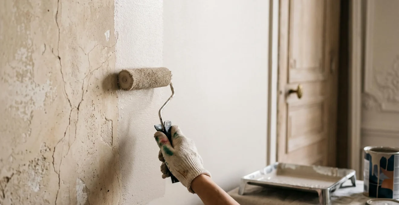 Interieur d'appartement en pleine renovation illustrant la transformation et la valorisation d'un bien locatif